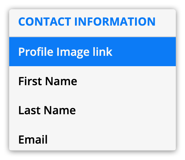 profile image merge field options example