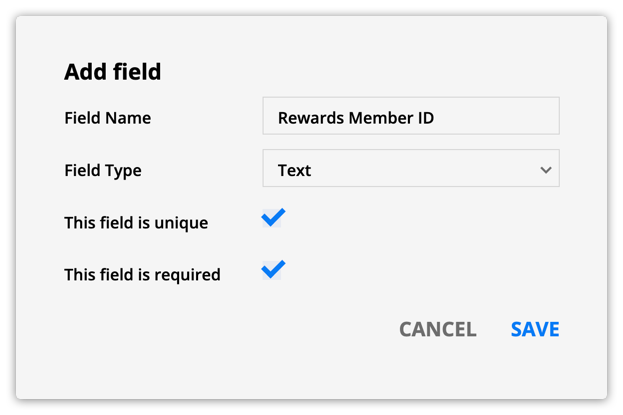 example of a required and unique custom field