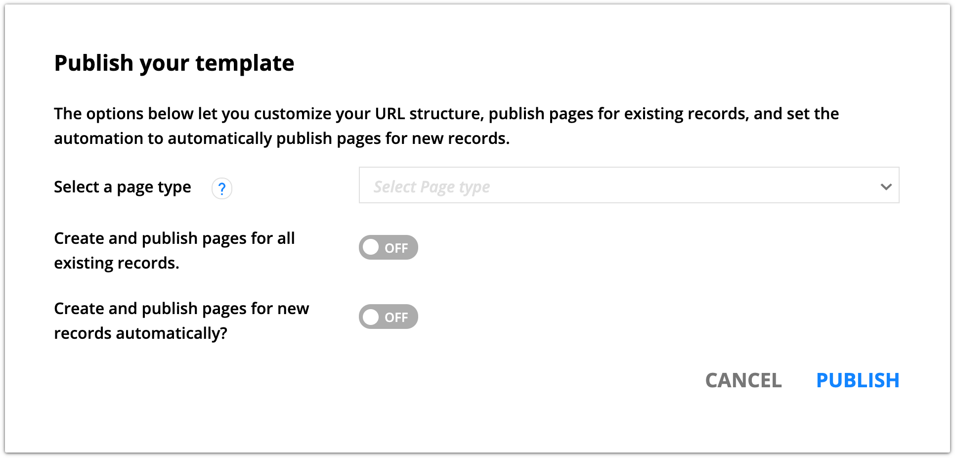 publish your template notification