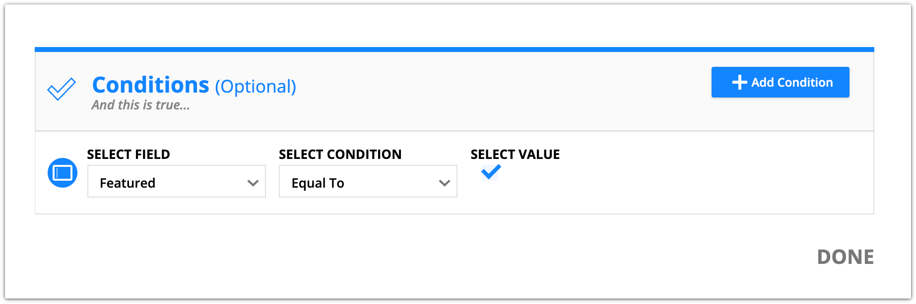 featured display conditions example