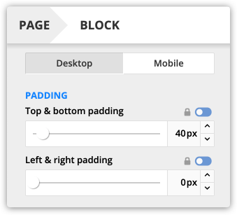 block padding example