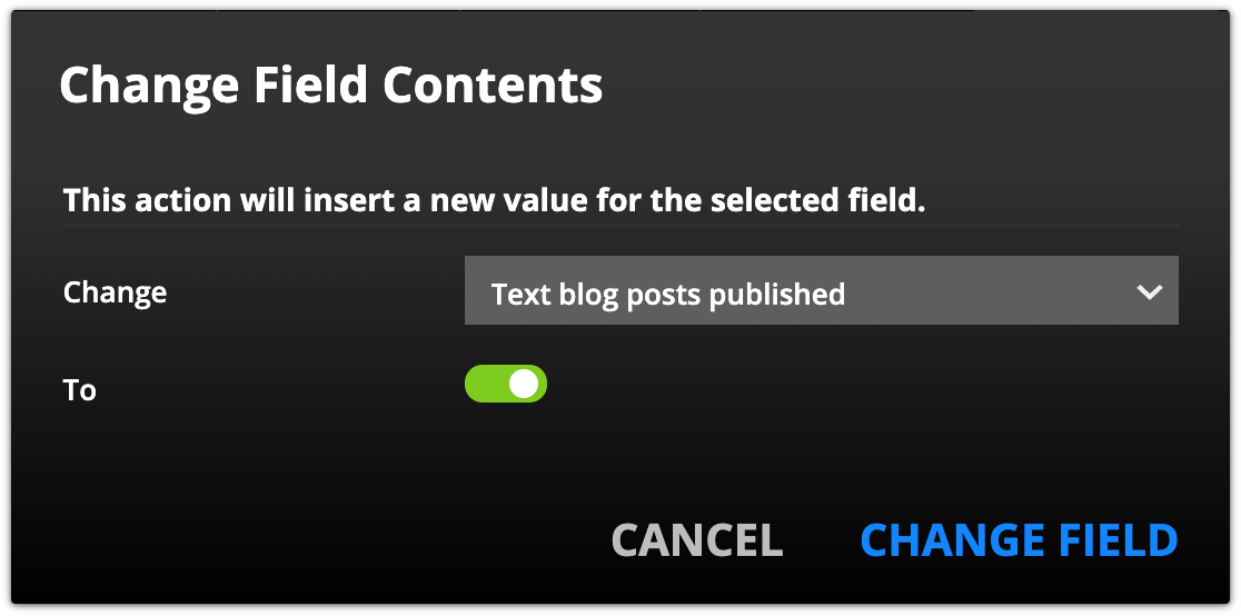 change field contents toggle example