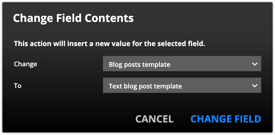 change field contents example