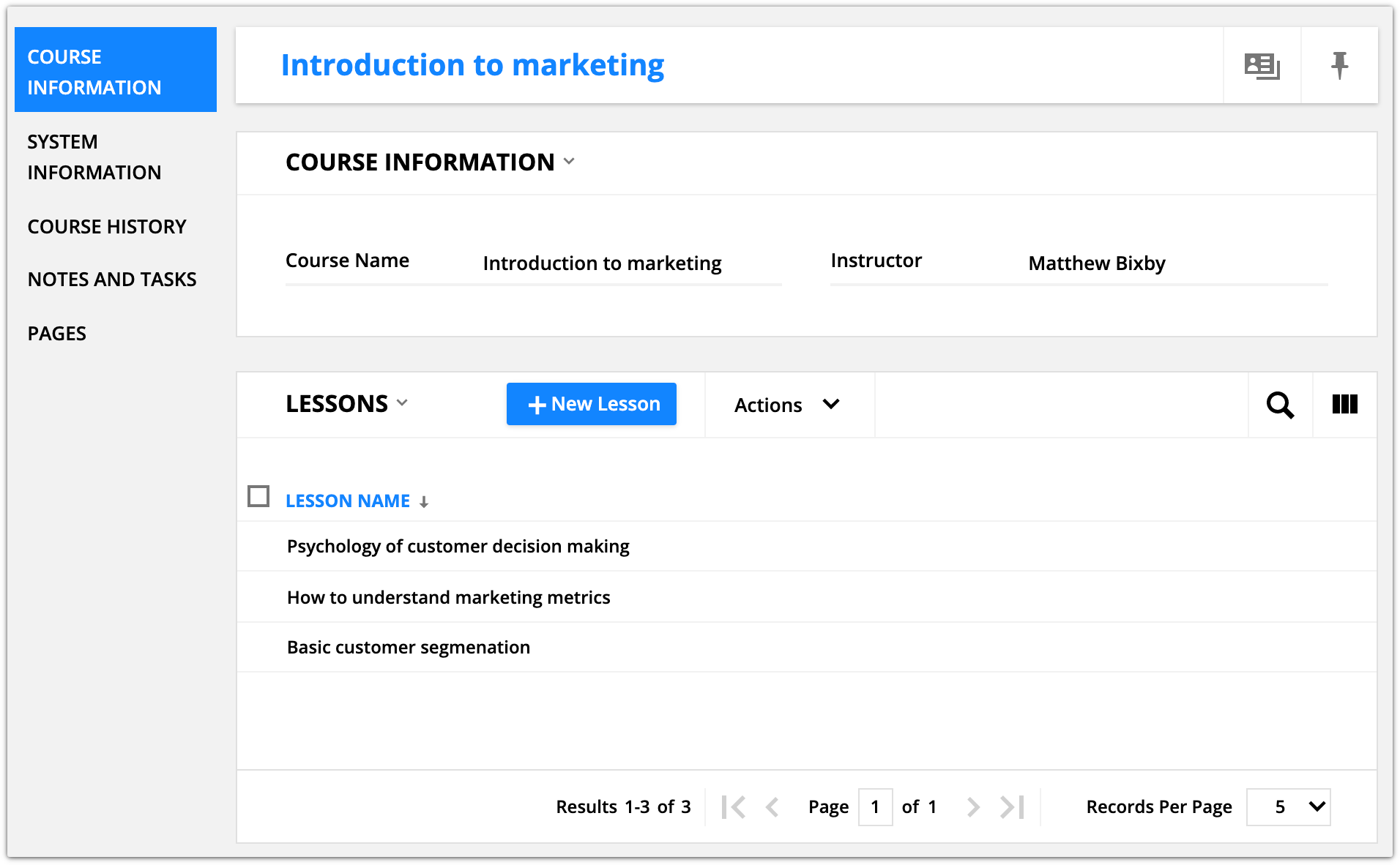 course overview example