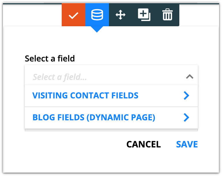 select a field options