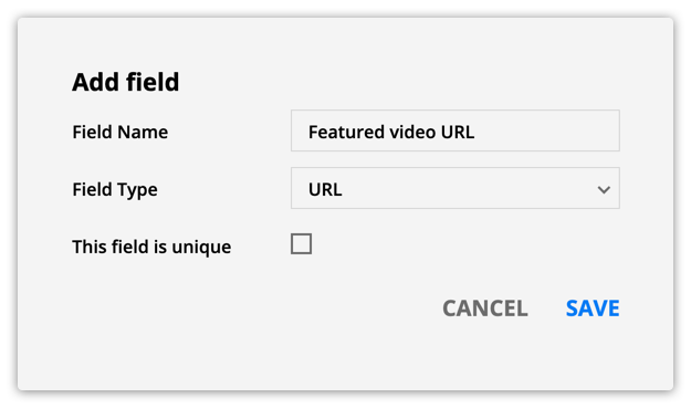 featured video URL field