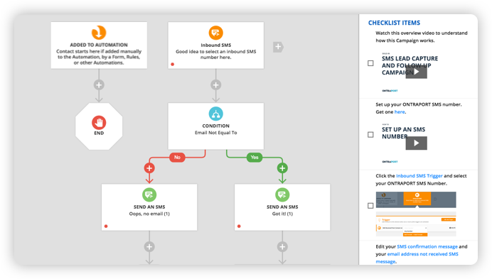 A screenshot of programmed automation in Ontraport's Automation Builder feature