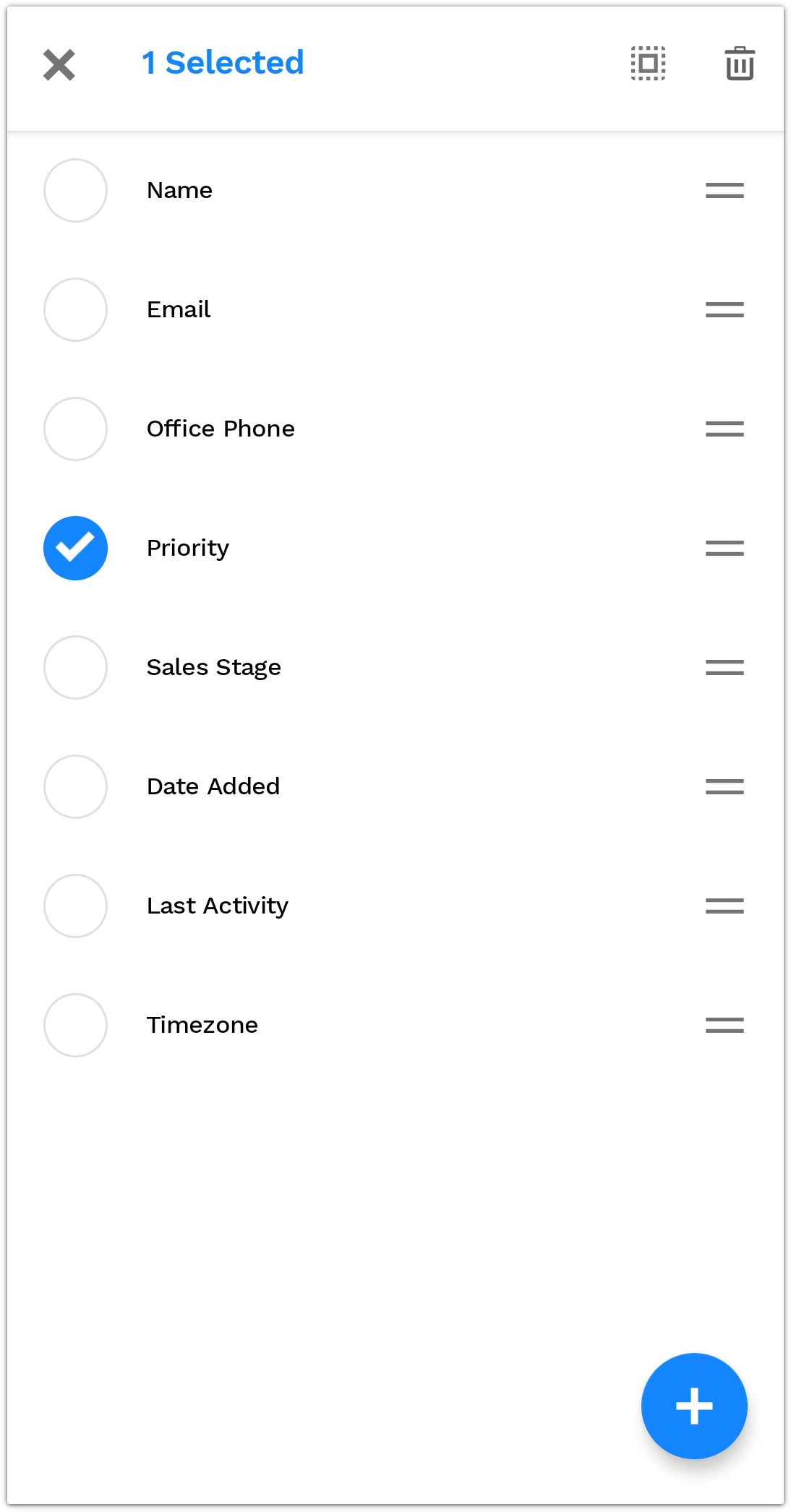 selected field example