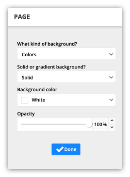 page background settings