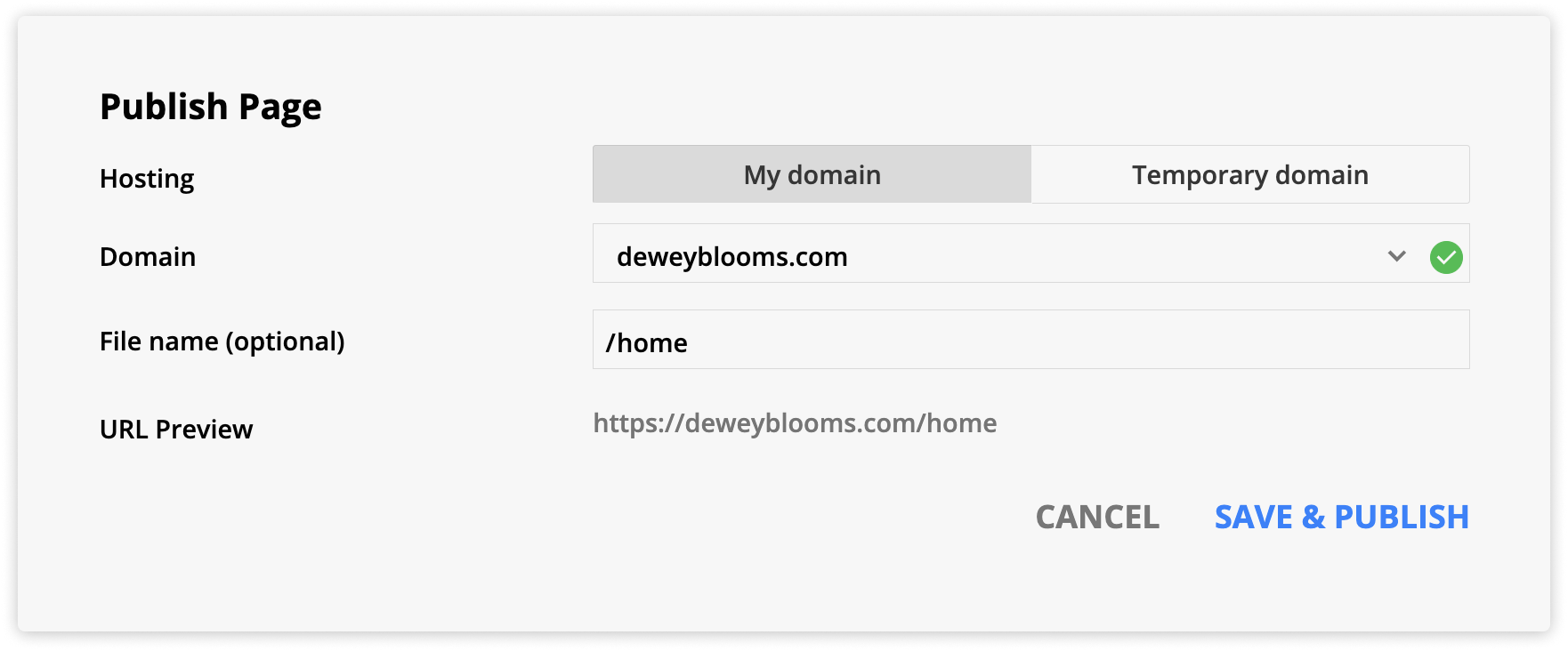 publish on custom domain