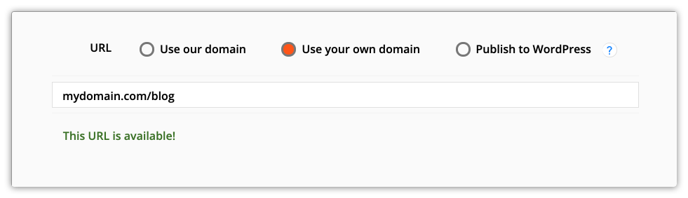 use your own domain example