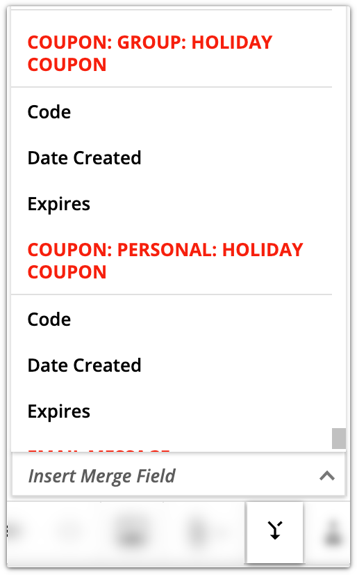 coupon merge field examples