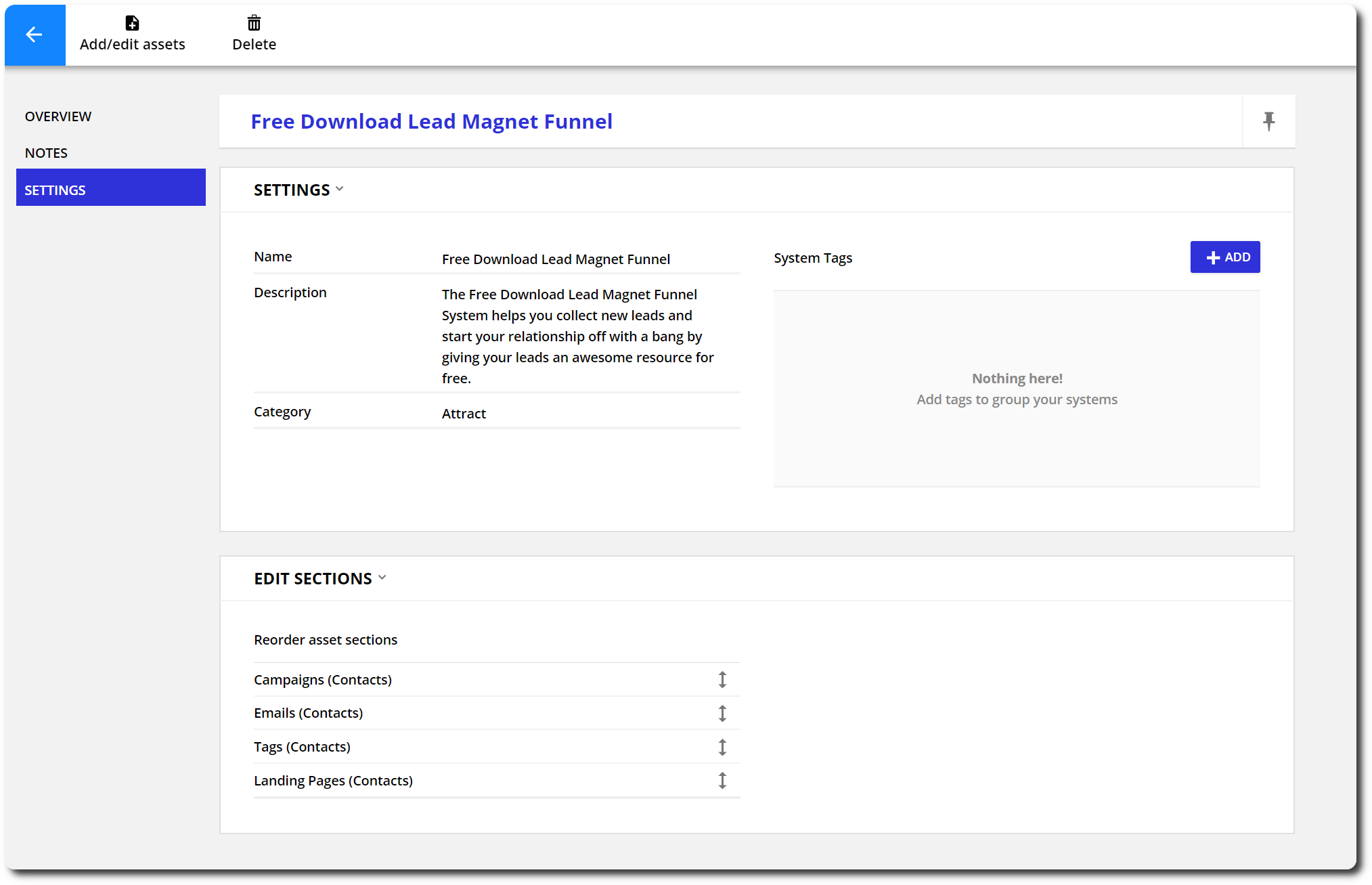 Settings example